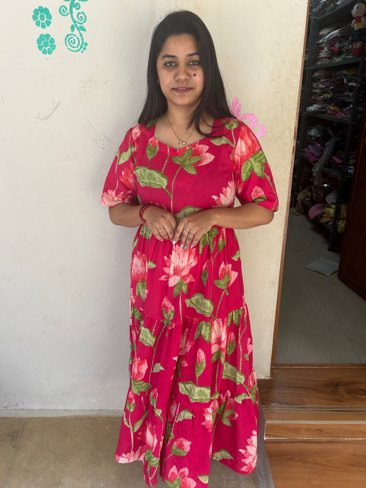 Cotton Floral Frock - CFF29