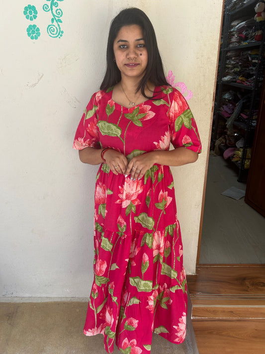 Cotton Floral Frock - CFF29