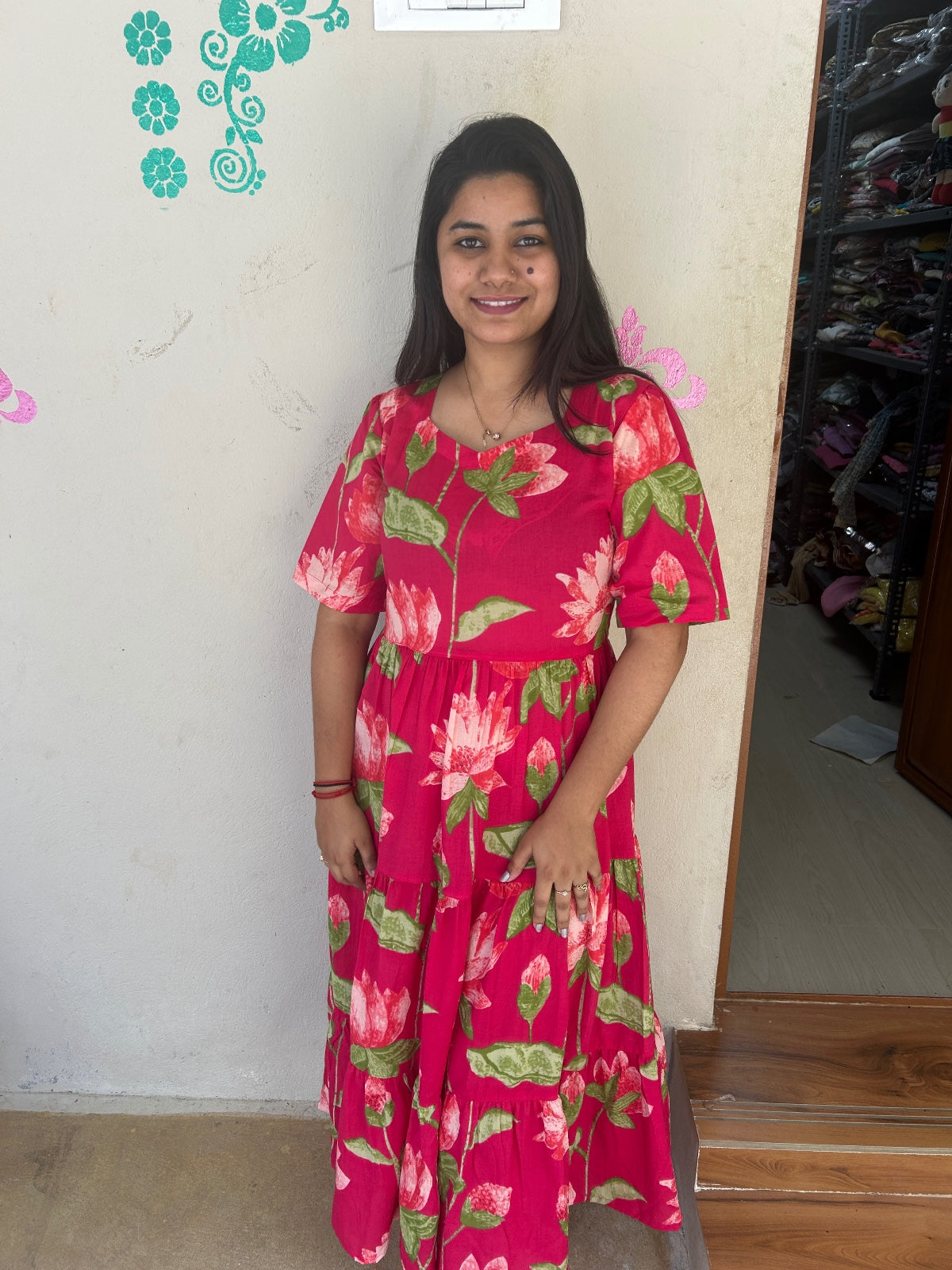 Cotton Floral Frock - CFF29