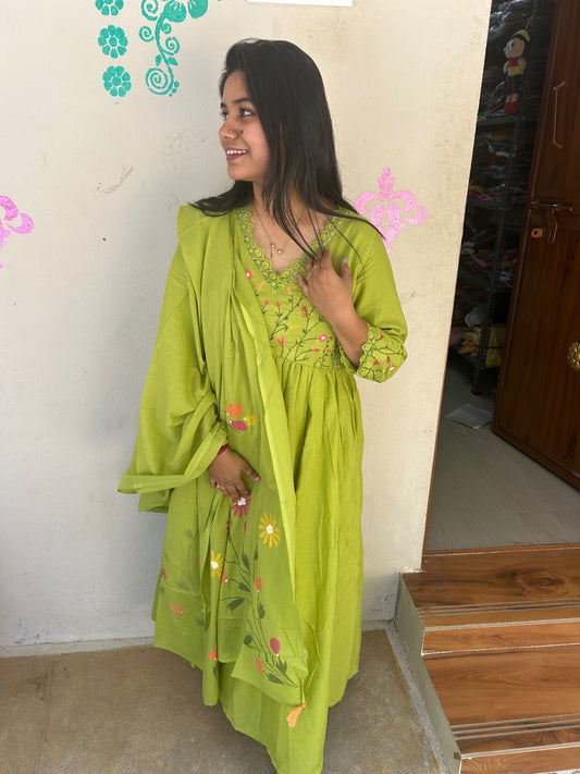 Cotton Floral Anarkali - CA25