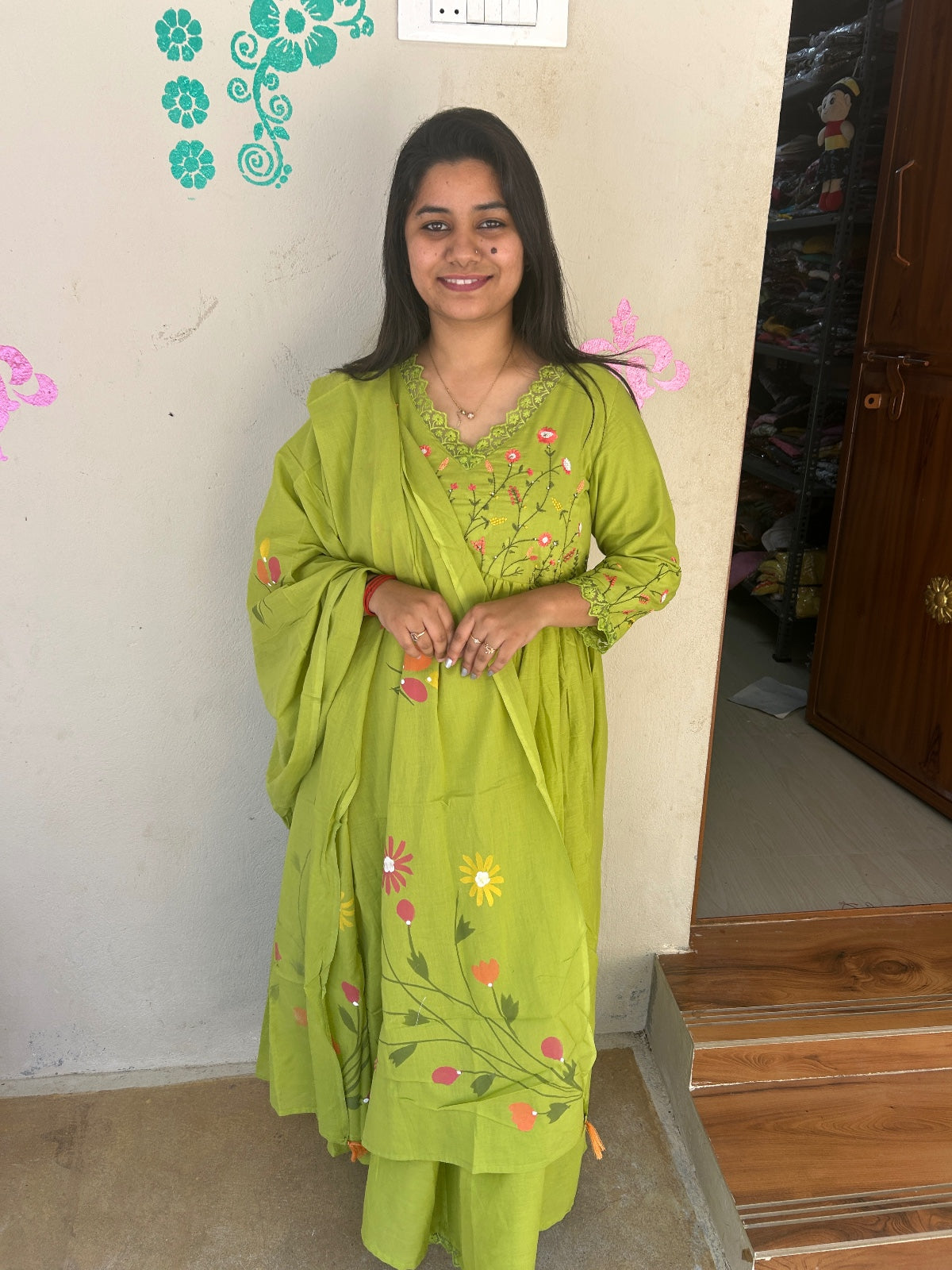 Cotton Floral Anarkali - CA25