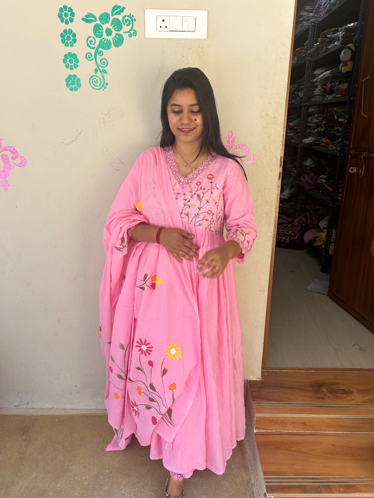Cotton Floral Anarkali - CA26
