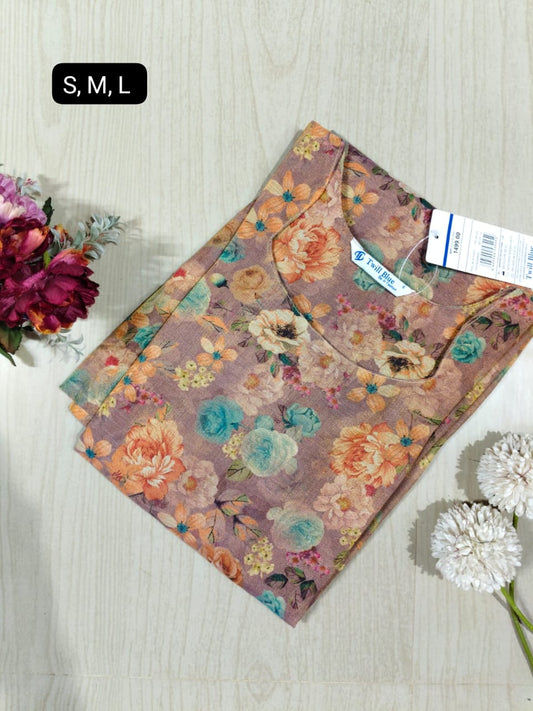 Floral Tissue Kurti - FTK09