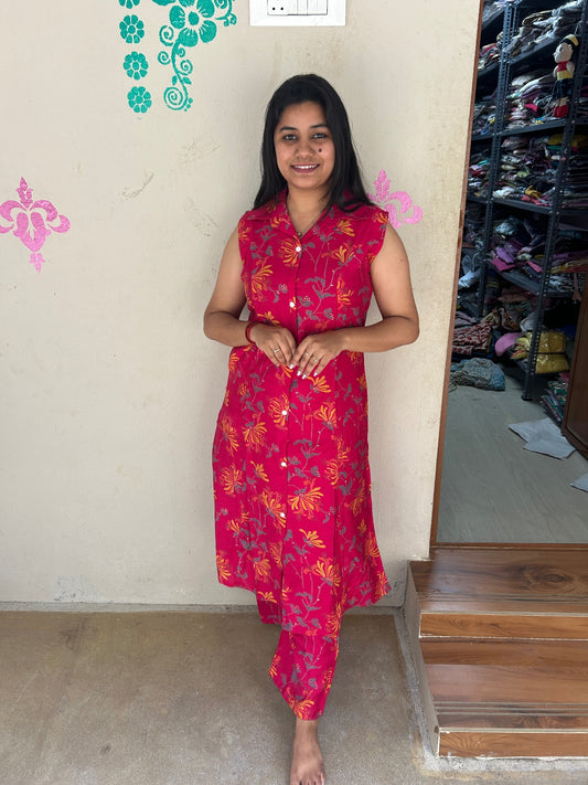 A Line Vertican Silk Kurti  AVS26