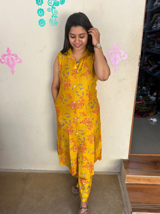 A Line Vertican Silk Kurti  AVS25