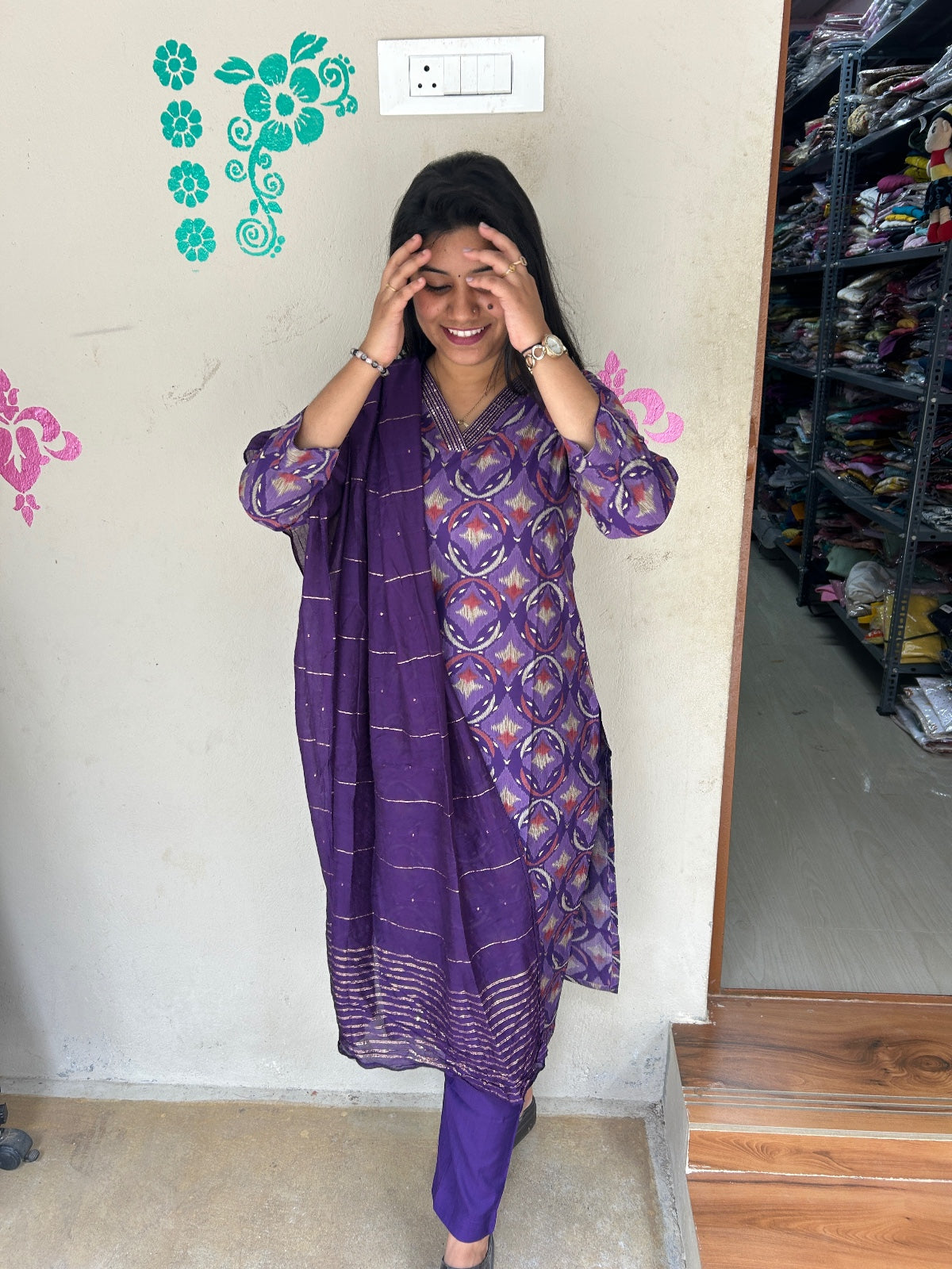 Kurti with Pant and Linen Dupatta sets - KPL22