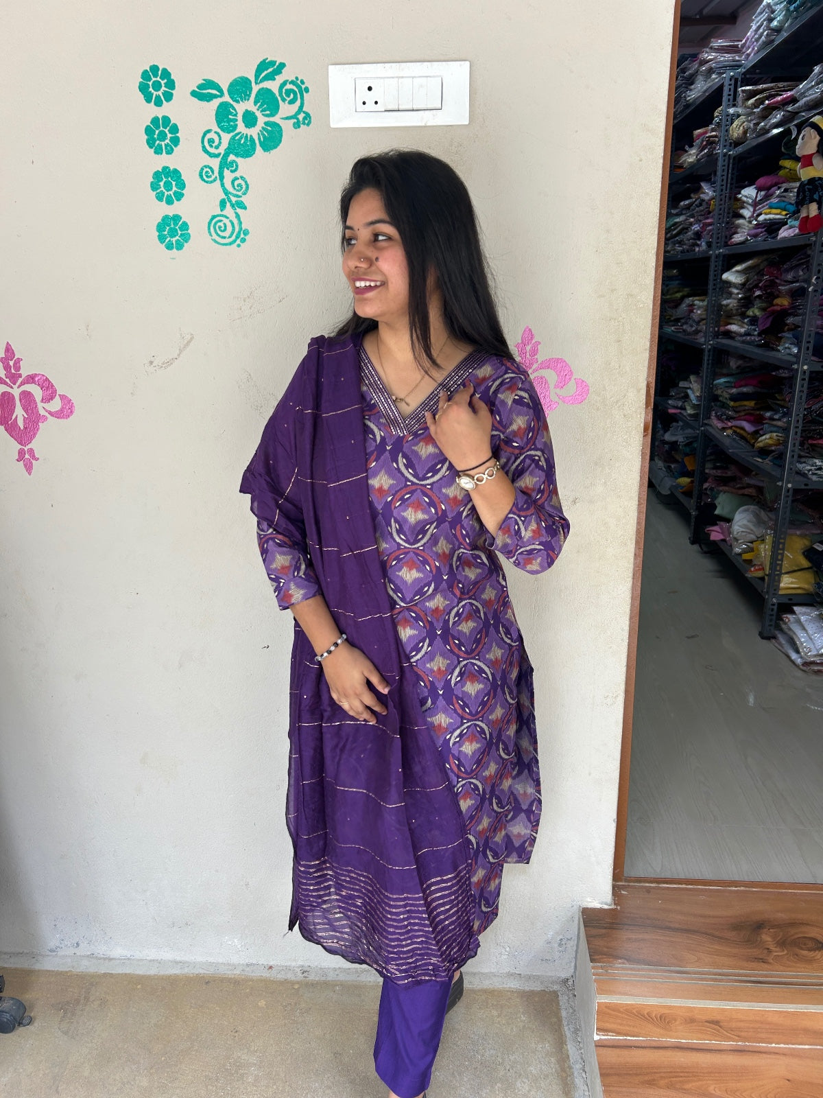 Kurti with Pant and Linen Dupatta sets - KPL22