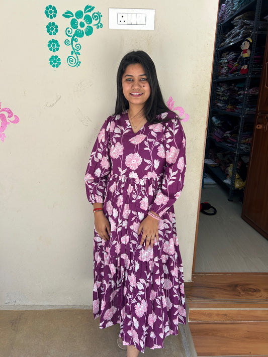 Cotton Floral Frock - CFF42