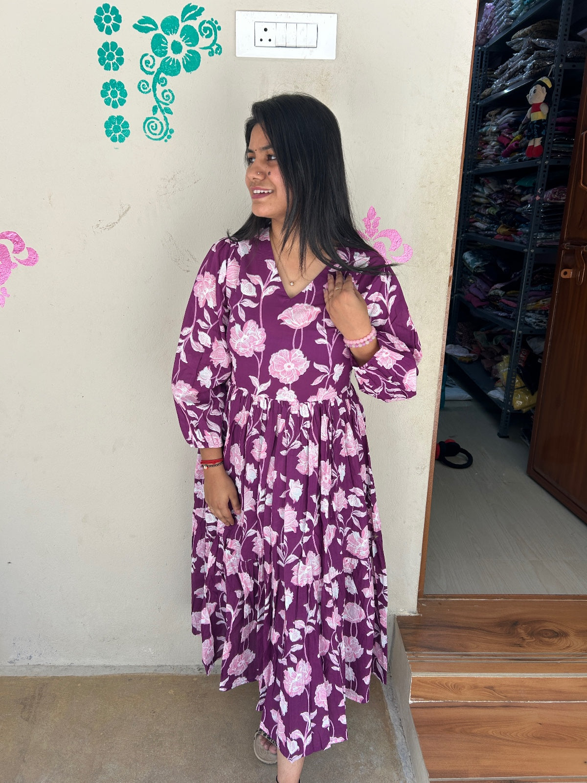 Cotton Floral Frock - CFF42