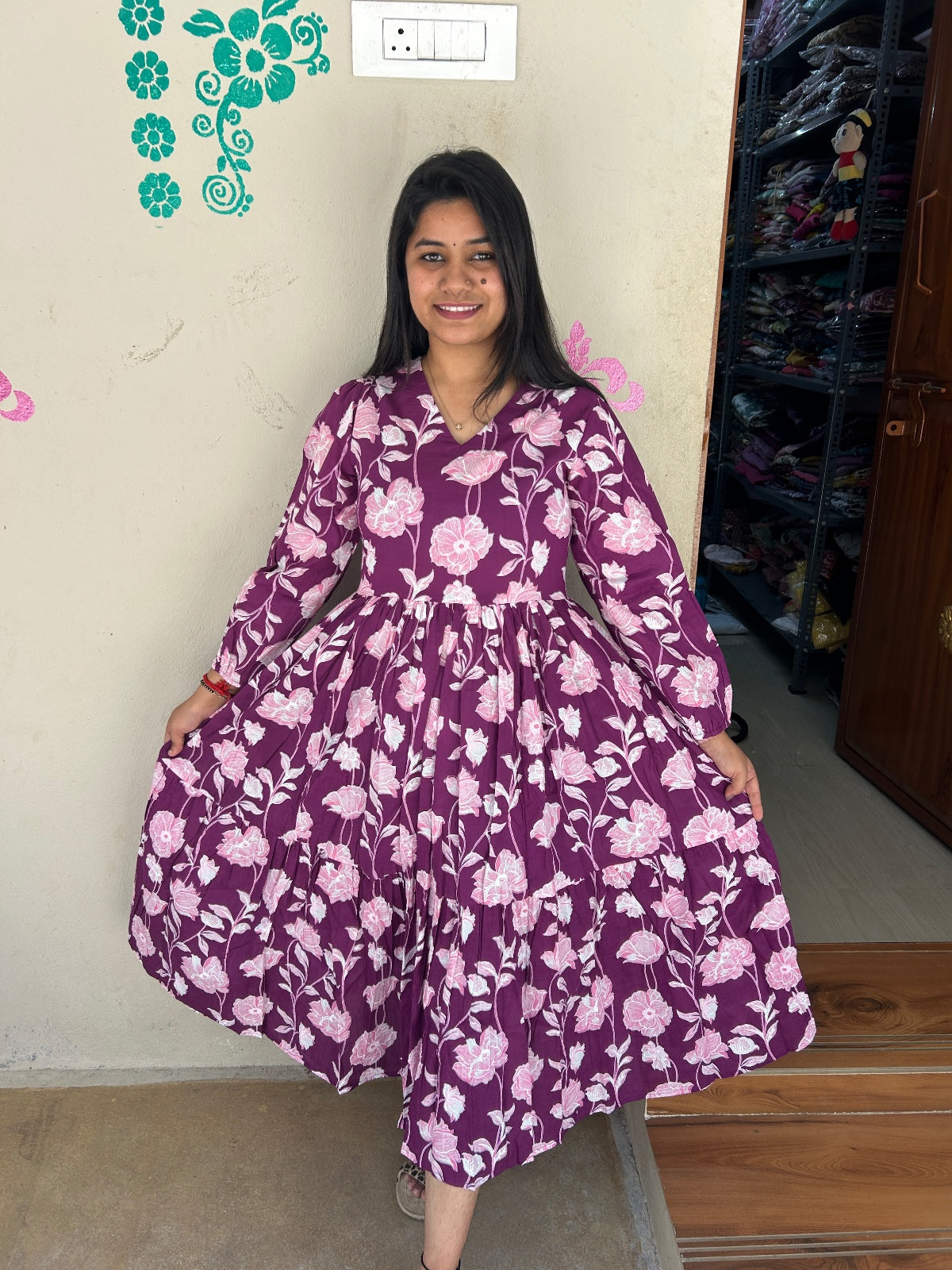 Cotton Floral Frock - CFF42