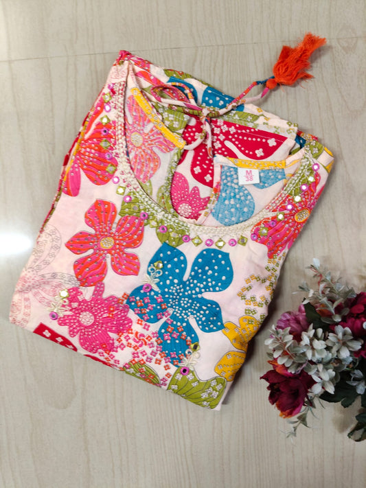 Cotton Long Sleveless Frocks CLF11