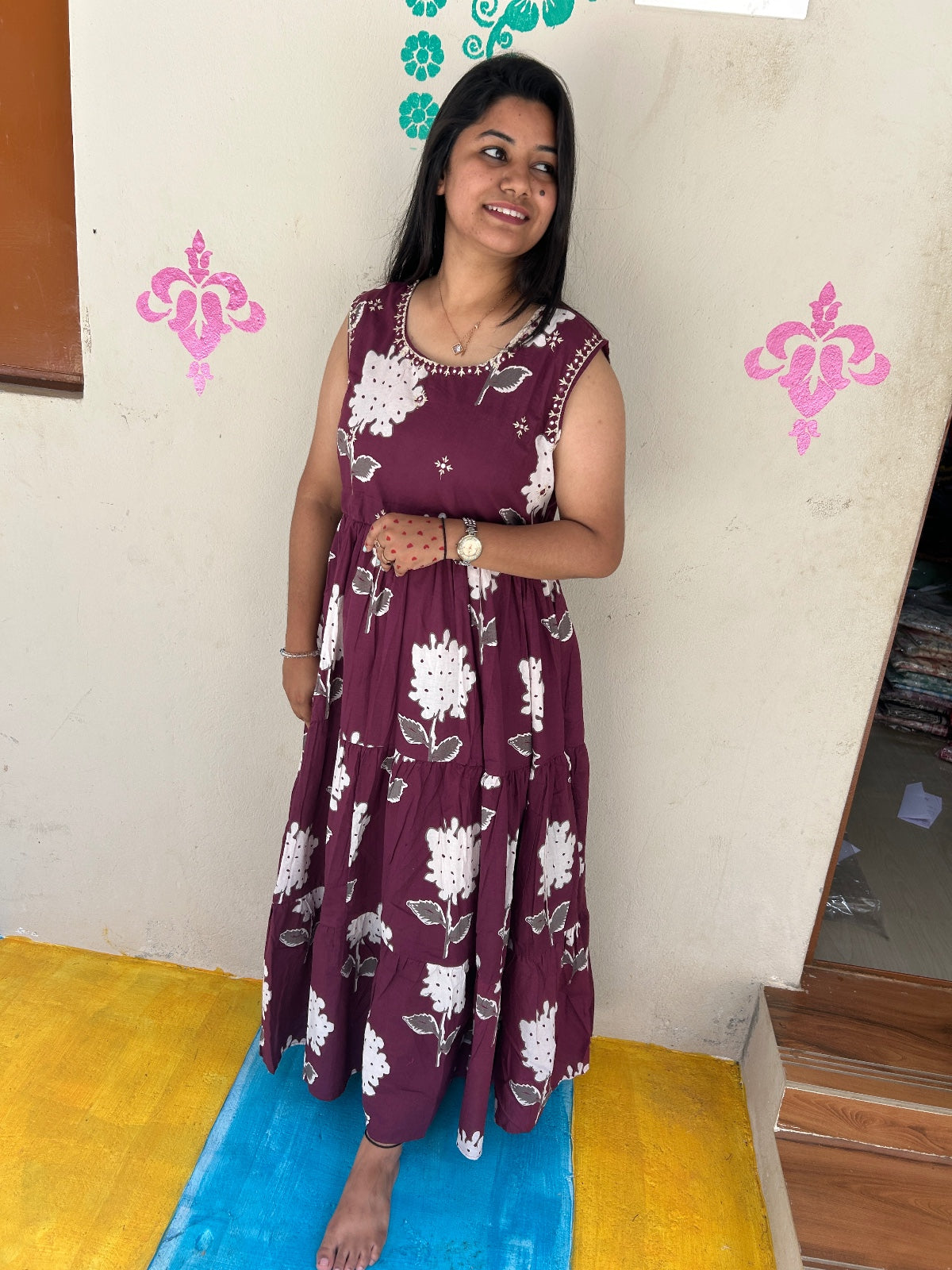 Cotton Long Sleveless Frocks CLF18