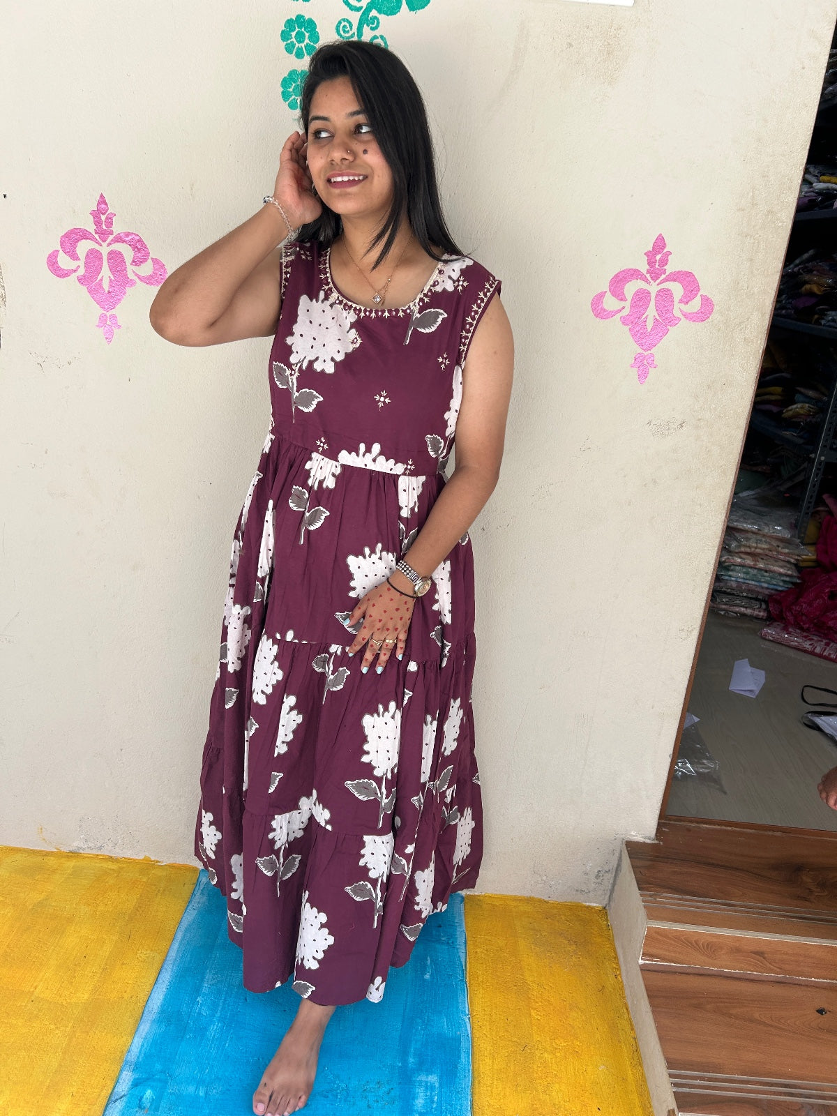 Cotton Long Sleveless Frocks CLF18