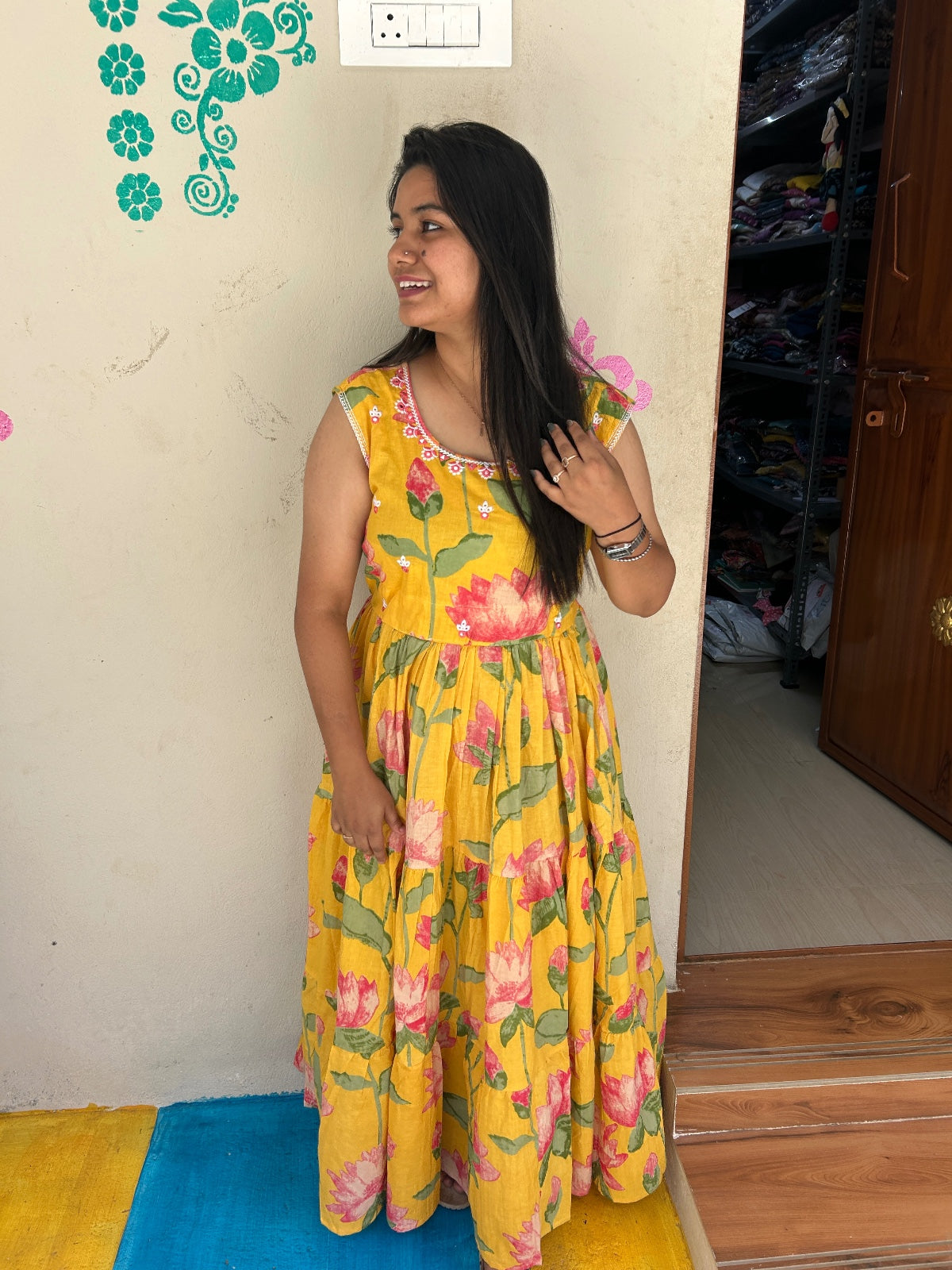 Cotton Long Sleveless Frocks CLF35