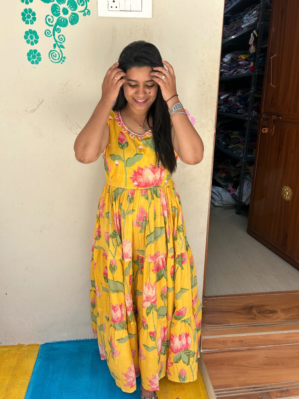 Cotton Long Sleveless Frocks CLF35