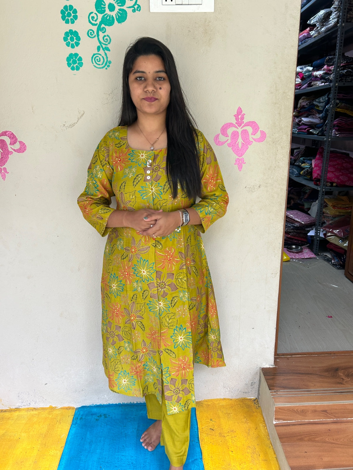 A Line Vertican Silk Kurti  AVS32