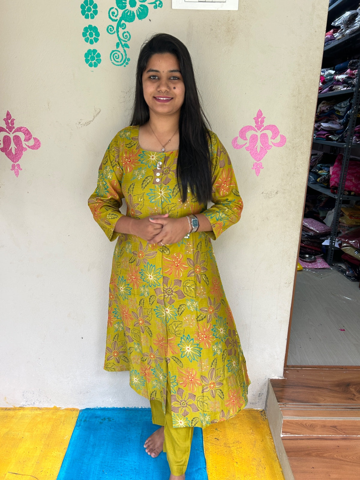 A Line Vertican Silk Kurti  AVS32