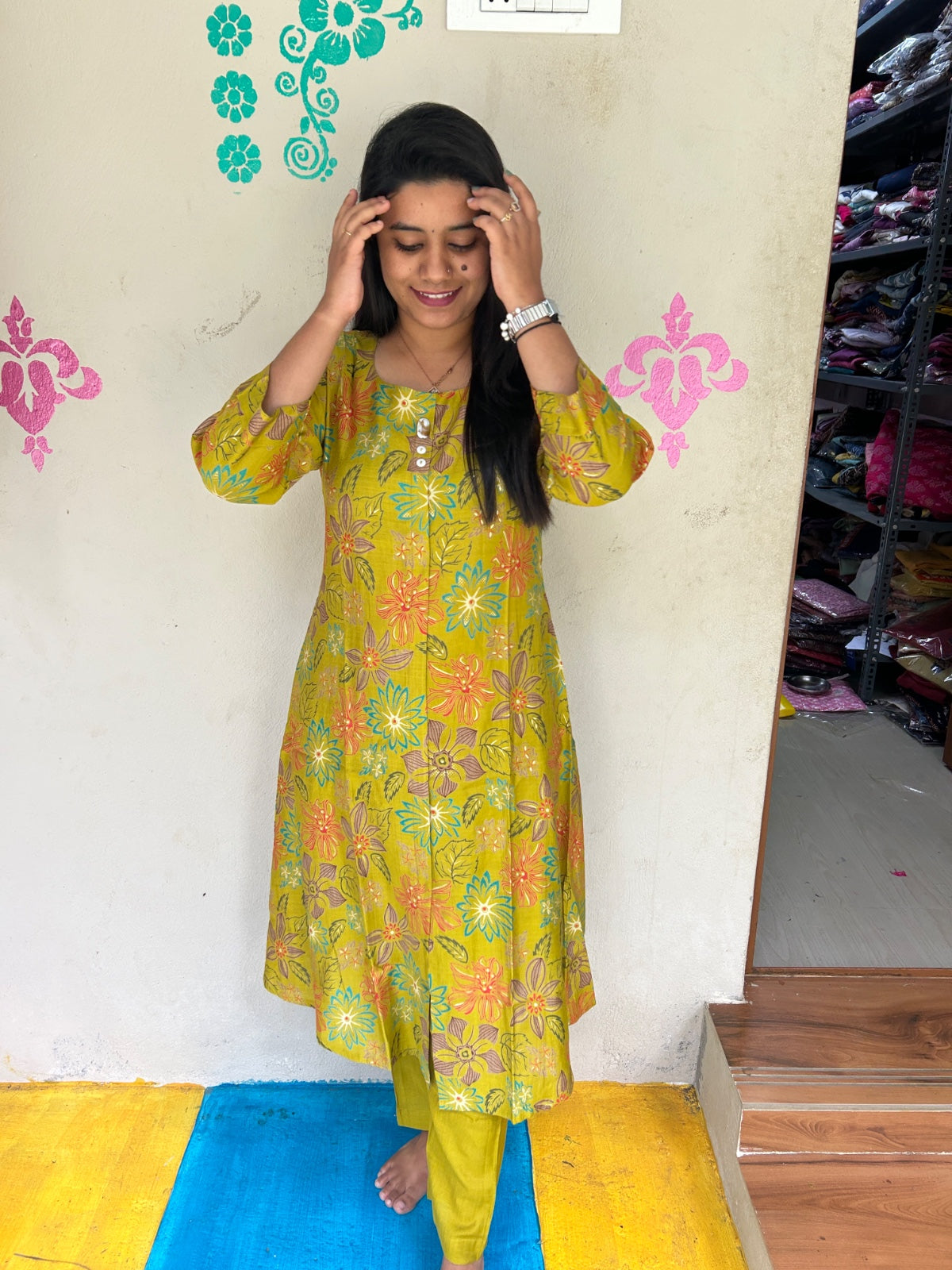 A Line Vertican Silk Kurti  AVS32