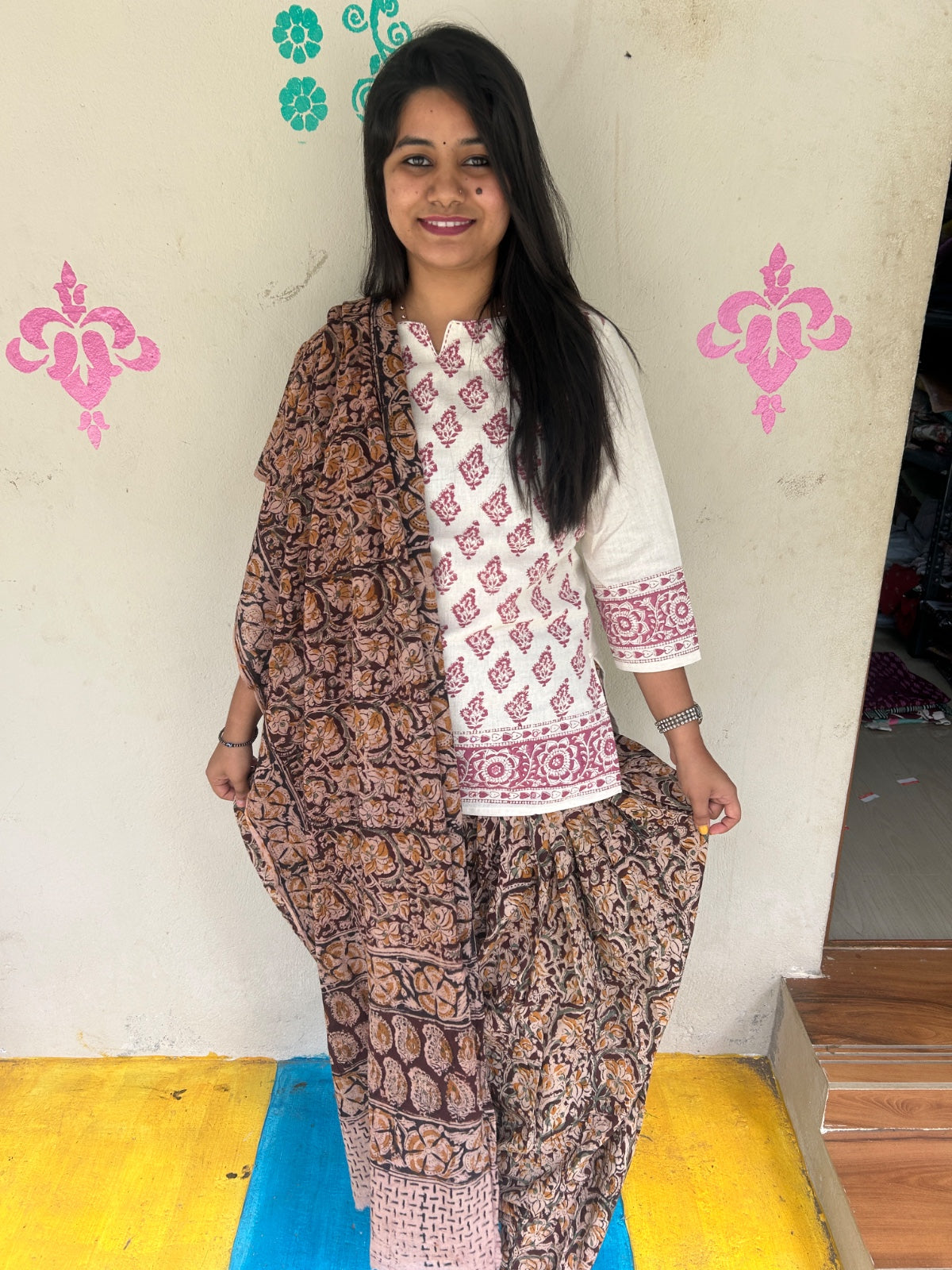 Kalamkari Phant and Dupatta KPD02