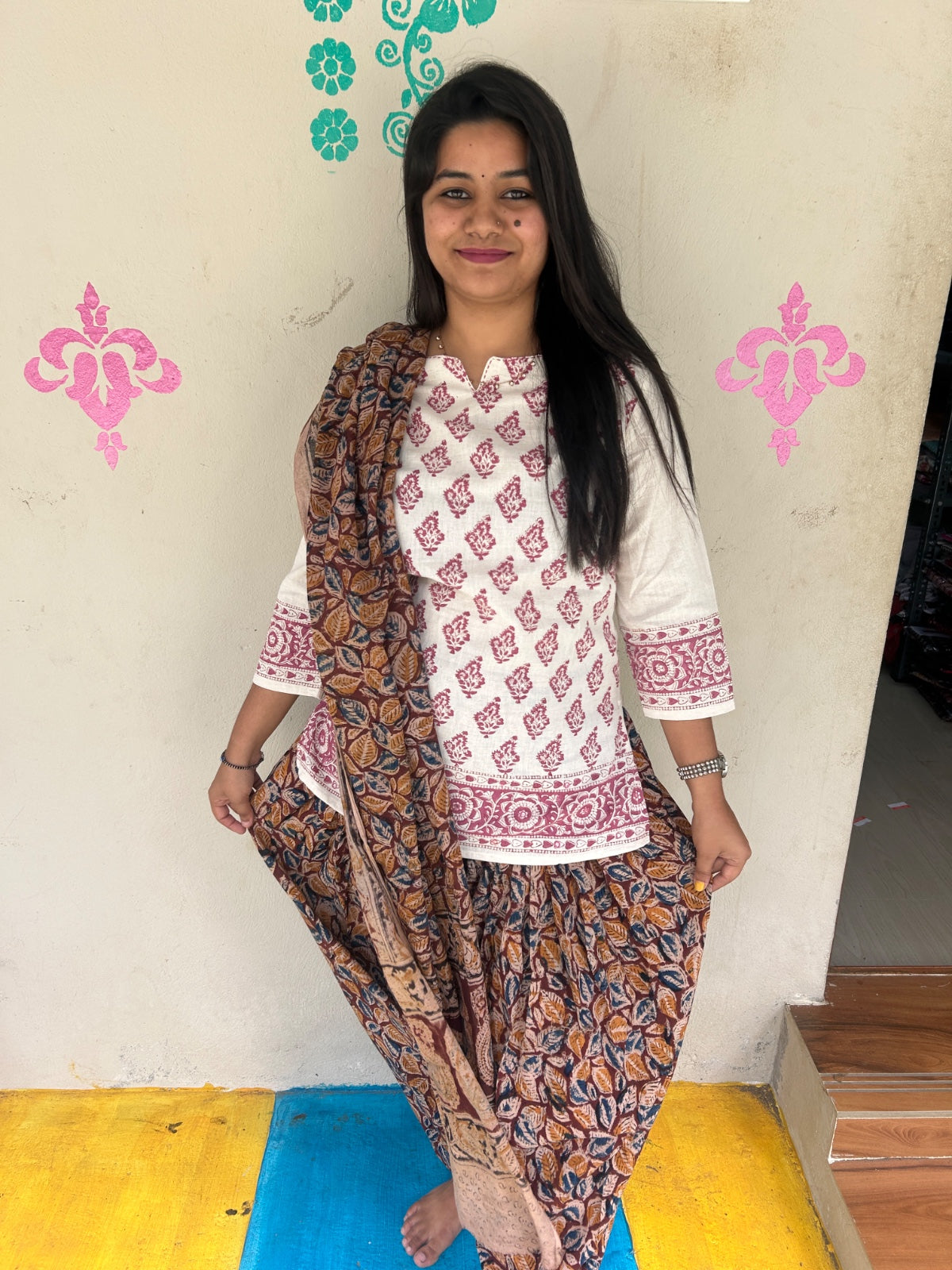 Kalamkari Phant and Dupatta KPD01