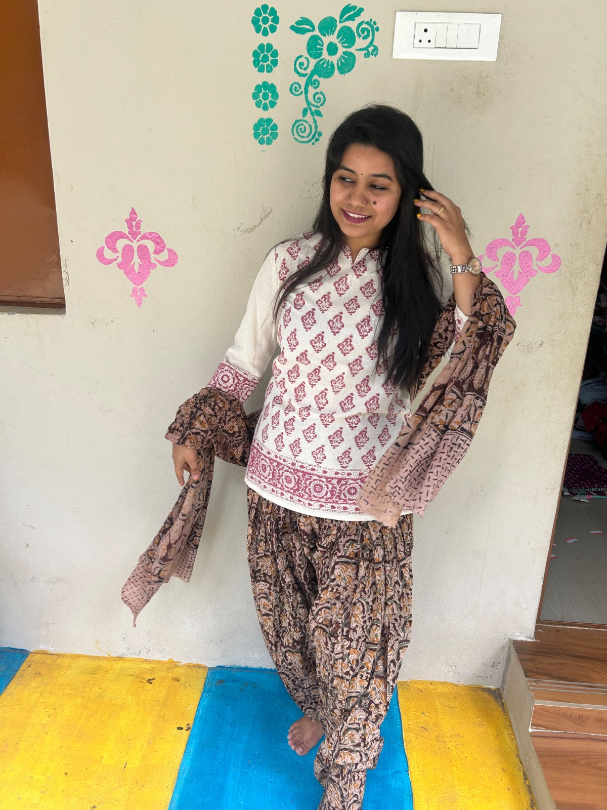 Kalamkari Phant and Dupatta KPD02