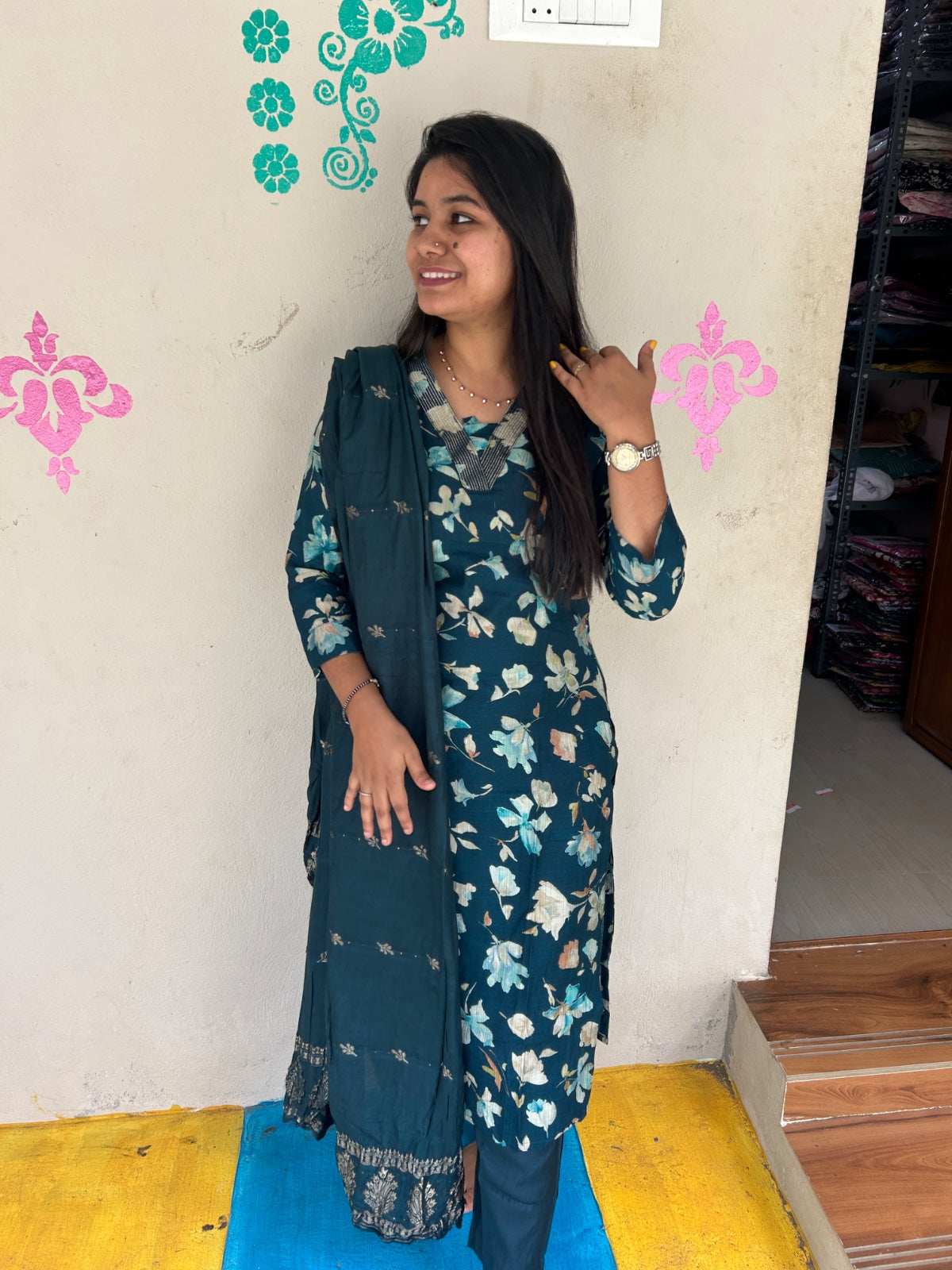 Kurti with Pant and Linen Dupatta sets - KPL02