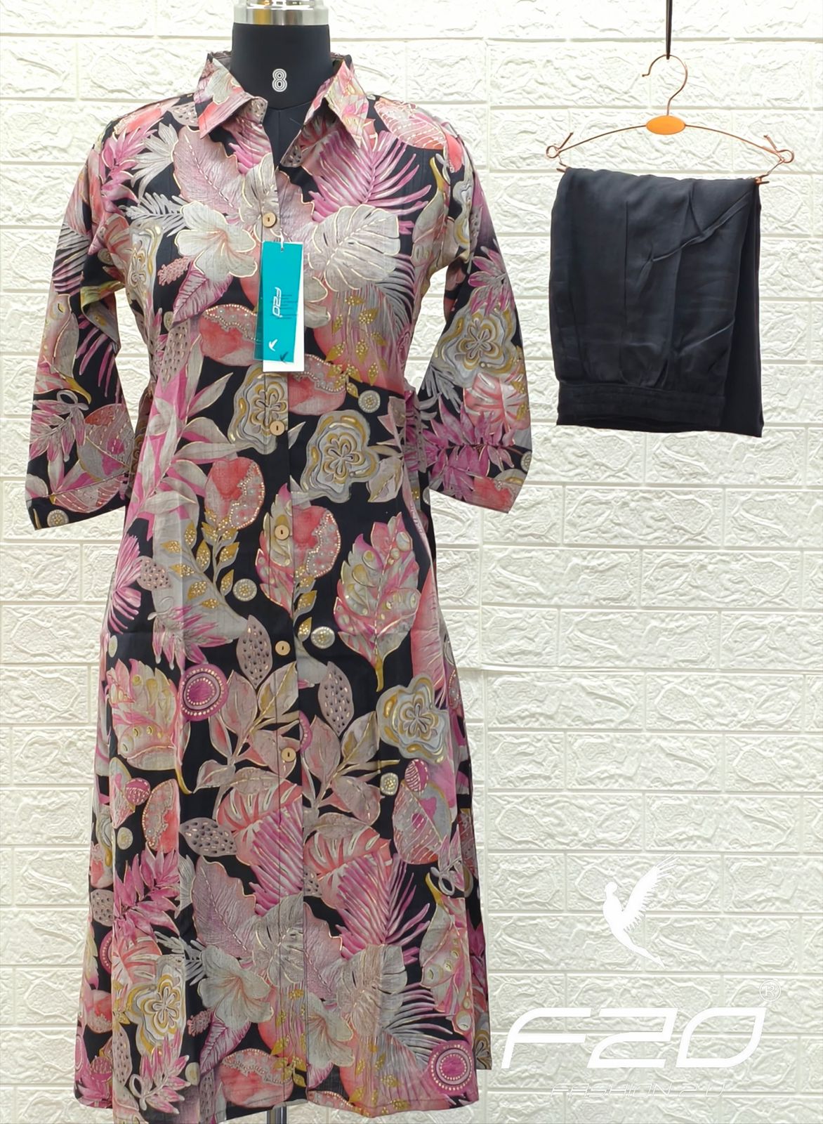 A Line Vertican Silk Kurti  AVS34