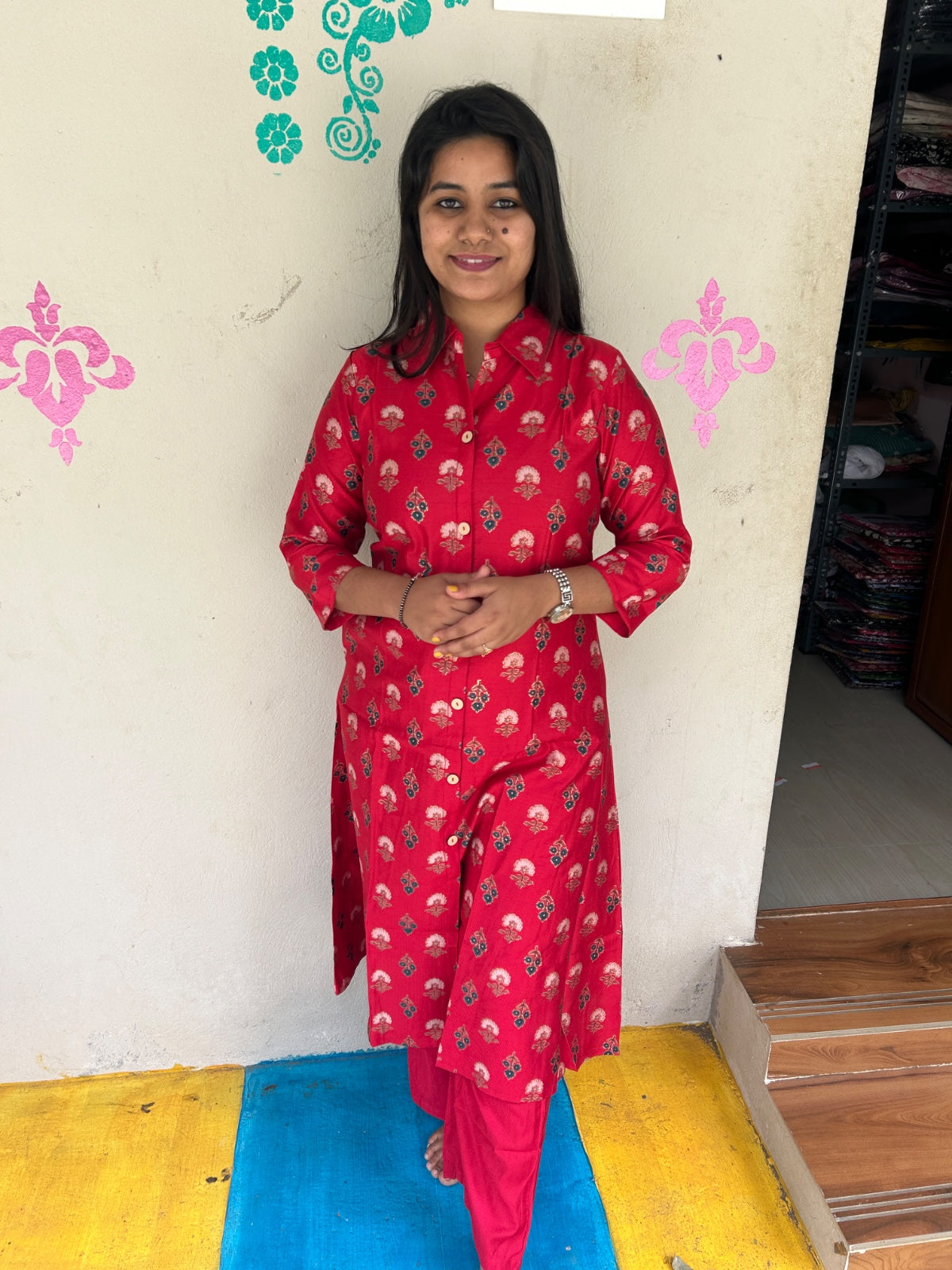A Line Vertican Silk Kurti  AVS39
