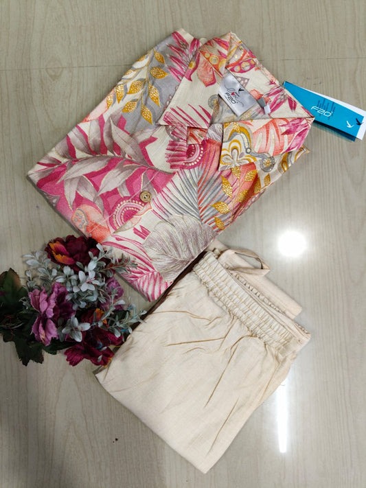 A Line Vertican Silk Kurti  AVS37