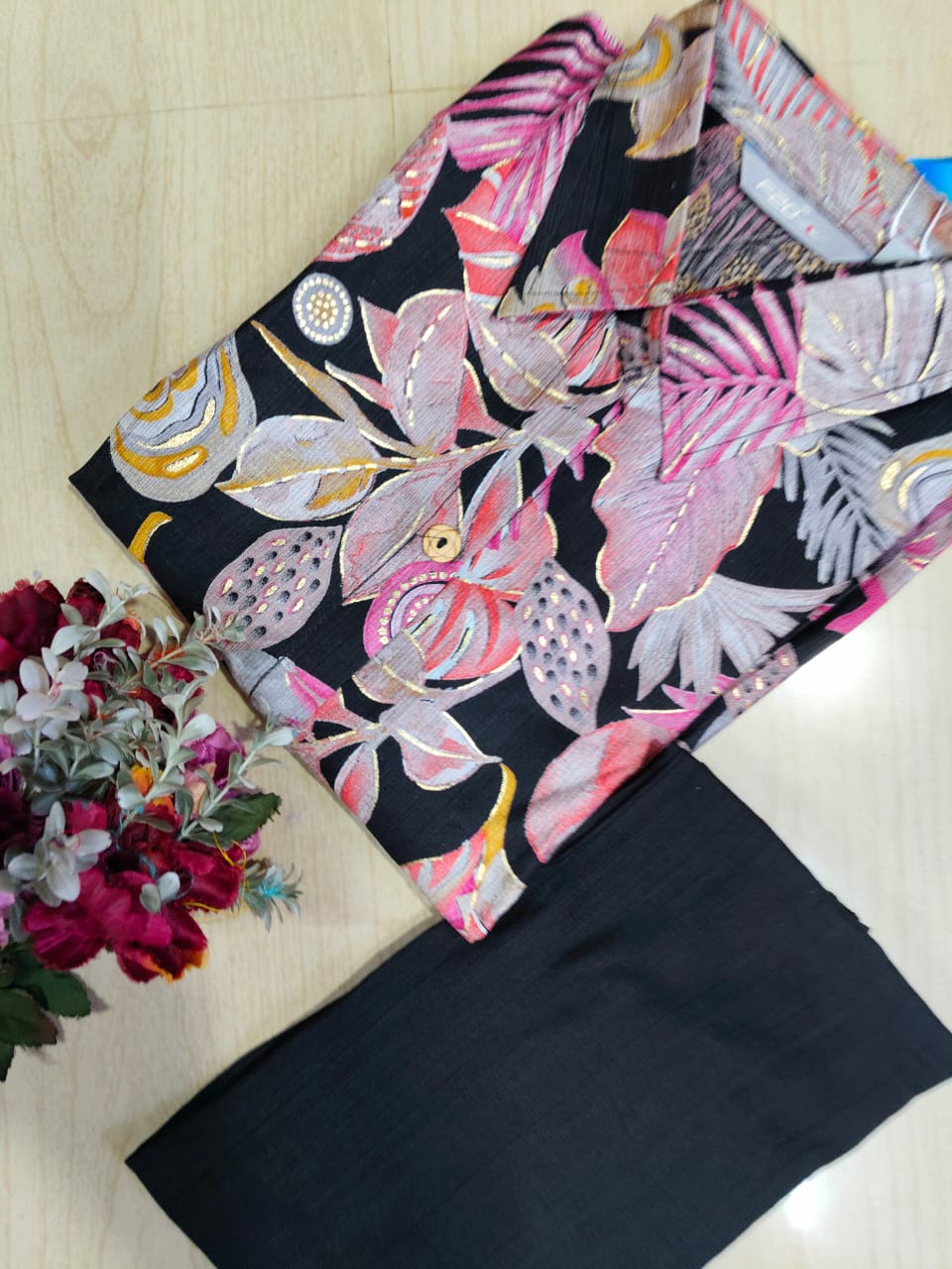 A Line Vertican Silk Kurti  AVS34