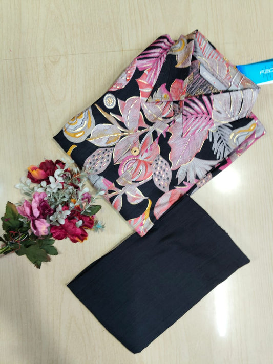 A Line Vertican Silk Kurti  AVS34