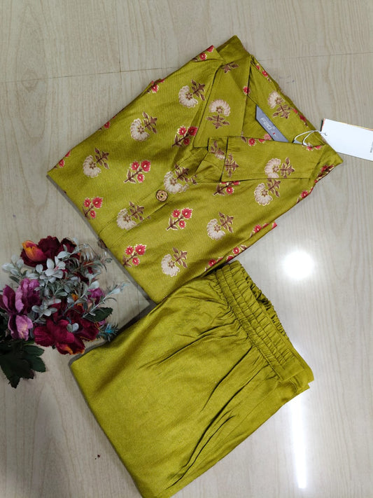 A Line Vertican Silk Kurti  AVS35