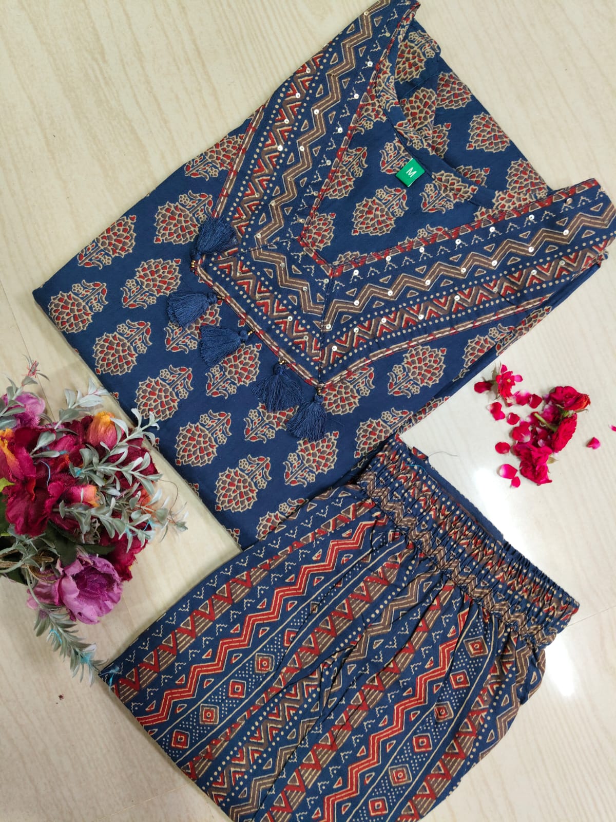 V neck Kurthi with Pant  ALN46