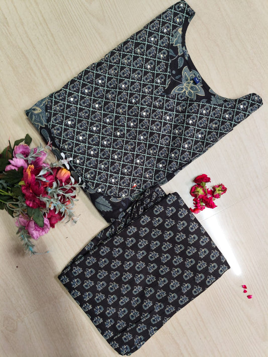 V neck Kurthi with Pant  ALN50