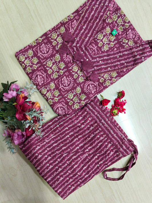 V neck Kurthi with Pant  ALN52