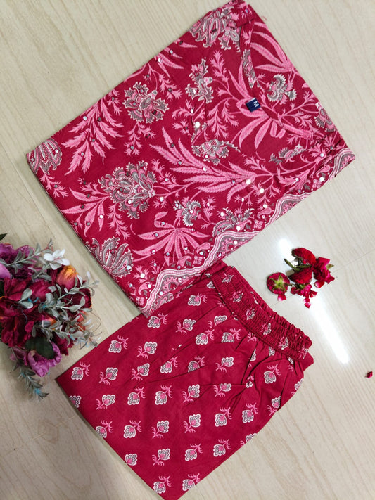 V neck Kurthi with Pant  ALN56