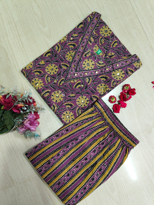 V neck Kurthi with Pant  ALN68