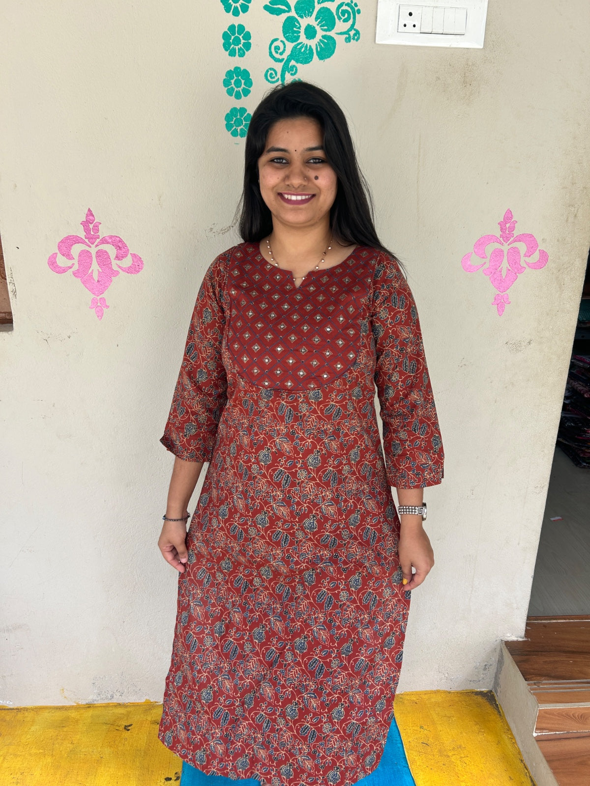 V neck Kurthi with Pant  ALN69