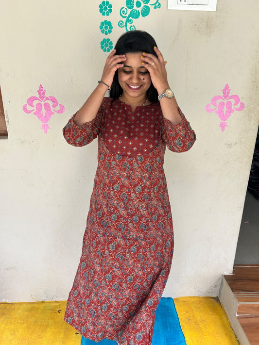 V neck Kurthi with Pant  ALN69