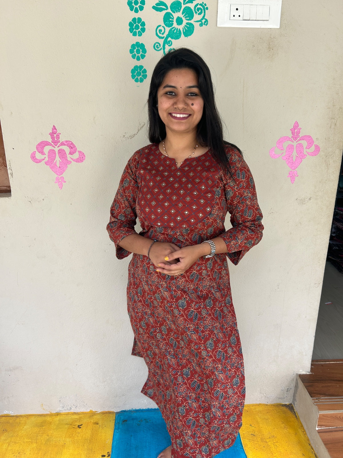 V neck Kurthi with Pant  ALN69