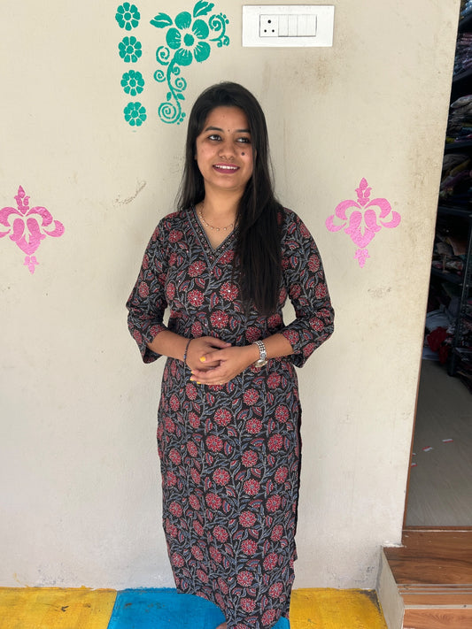 V neck Kurthi with Pant  ALN70