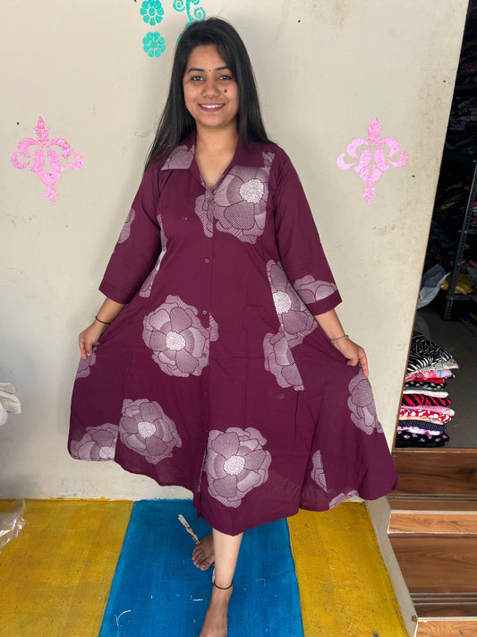 Cotton collar neck Frock  CCF39