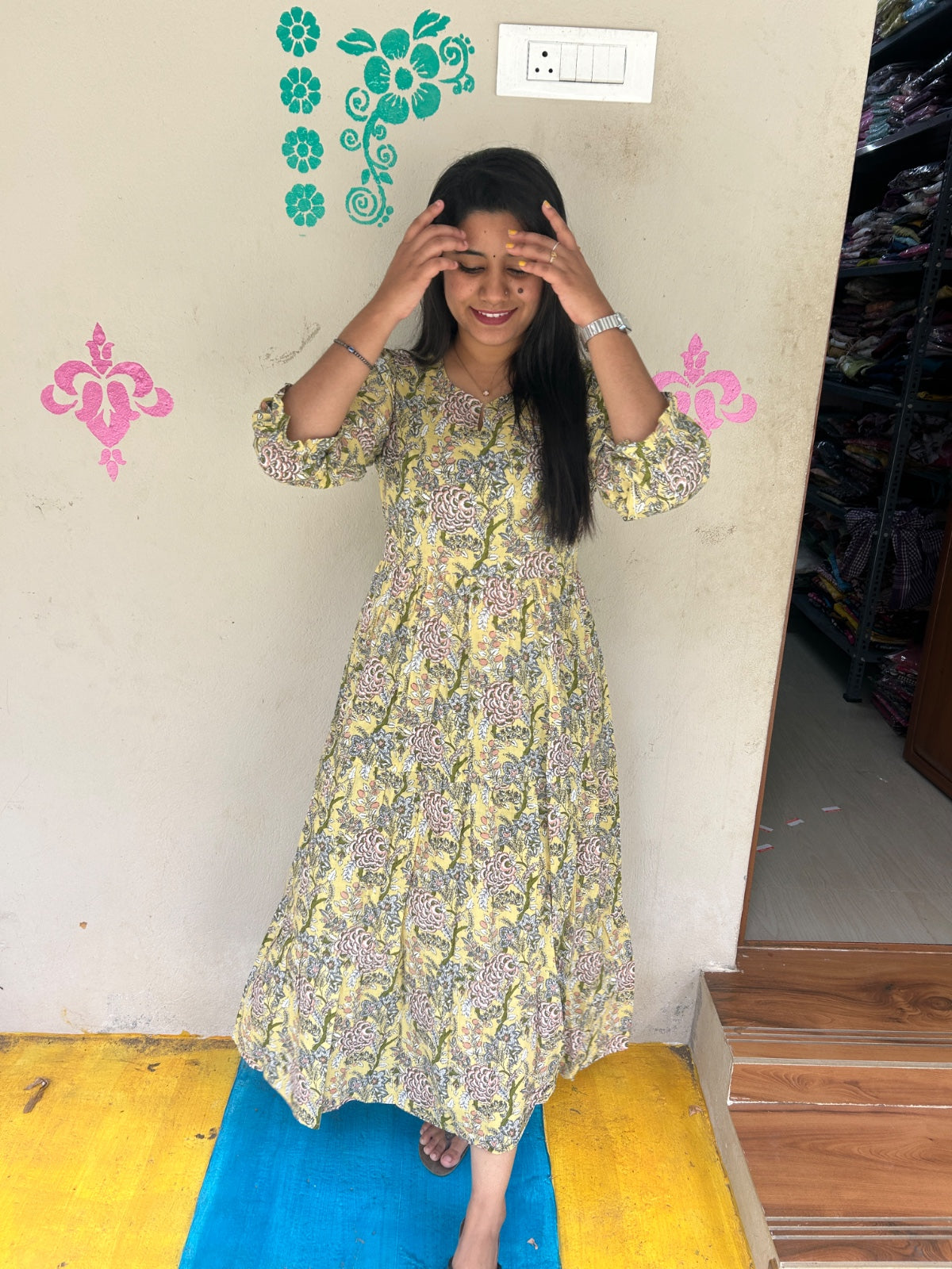 Cotton Long Sleveless Frocks CLF46