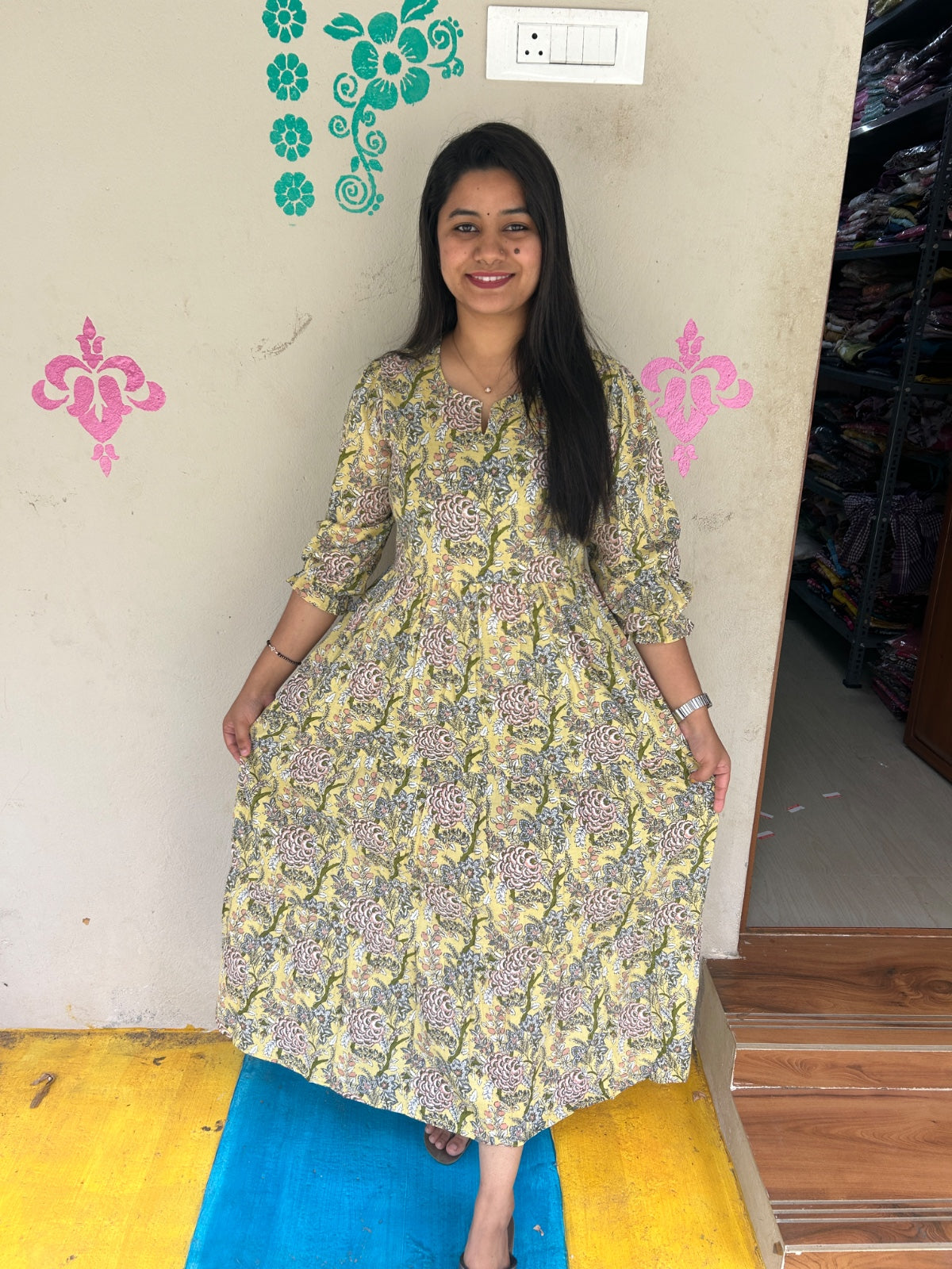 Cotton Long Sleveless Frocks CLF46