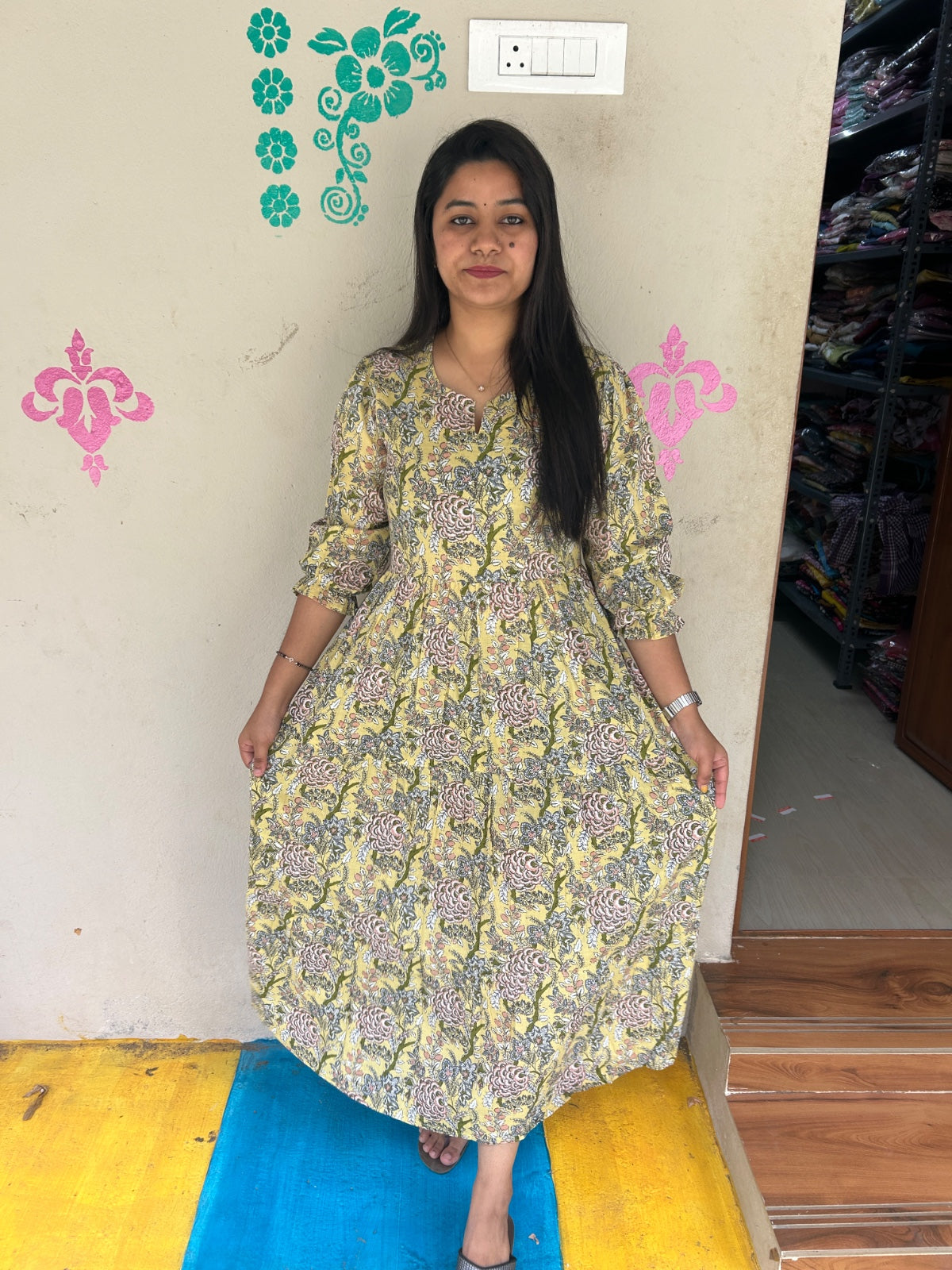 Cotton Long Sleveless Frocks CLF46