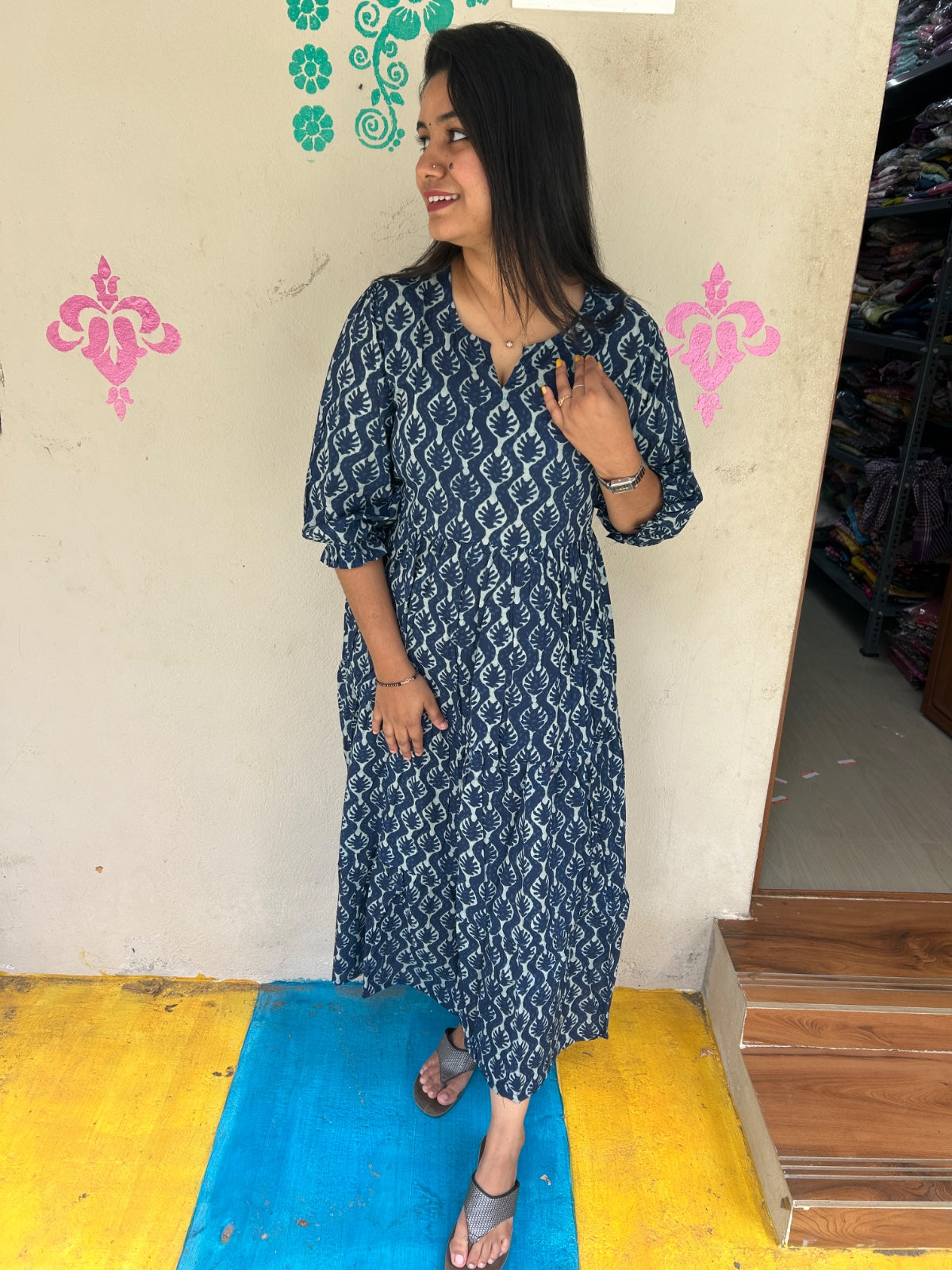 Cotton Long Sleveless Frocks CLF44