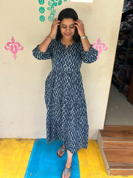 Cotton Long Sleveless Frocks CLF44