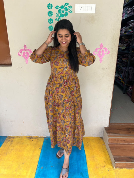 Cotton Long Sleveless Frocks CLF45