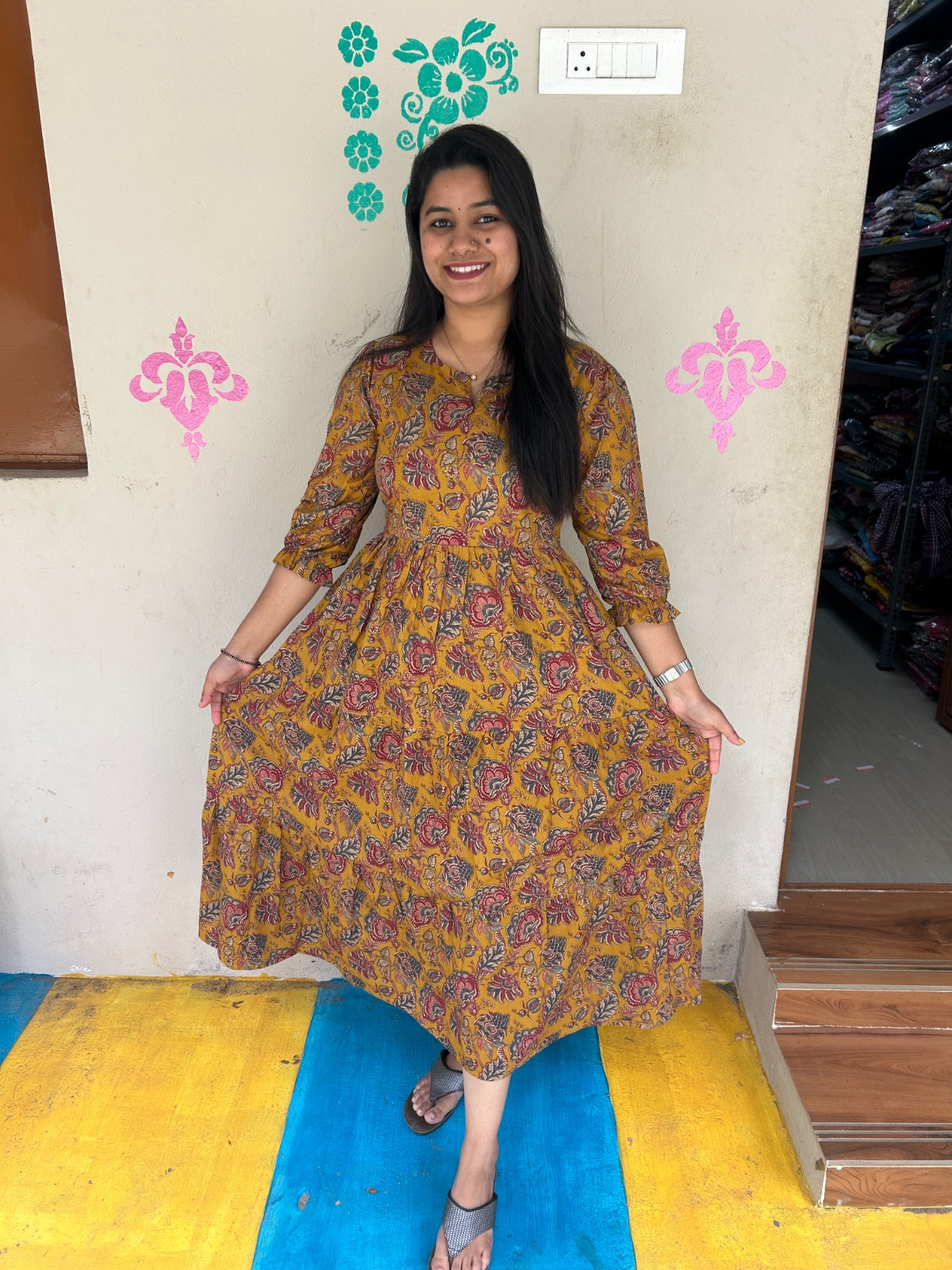 Cotton Long Sleveless Frocks CLF45