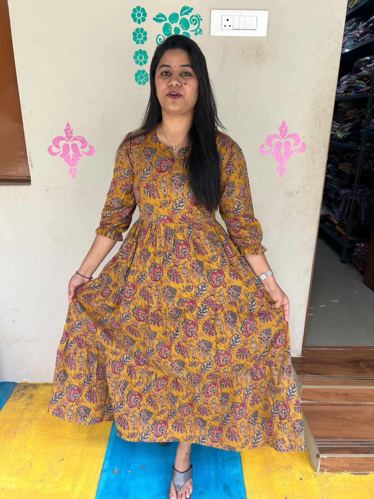 Cotton Long Sleveless Frocks CLF45